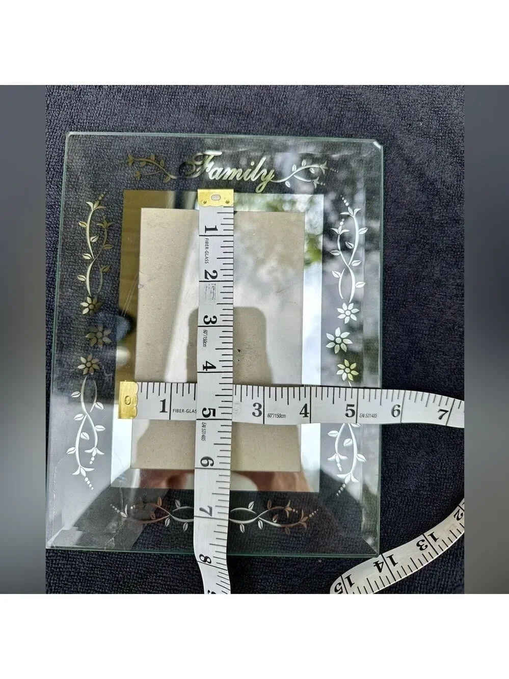 Davco Silver Ltd Clear Glass Beviled edge frame with ‘Family’ in Script on top